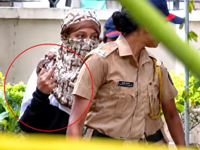 Accused Siya Goyal Shows Obscene Gesture at Media Cameras