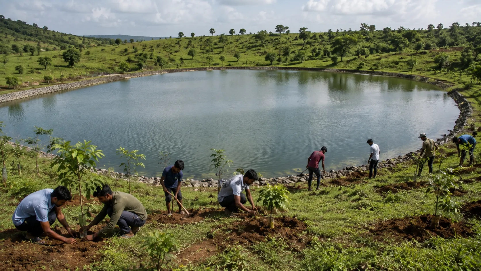Pokhari Youth Build 10-Lakh-Litre Lake for Wildlife and Water Conservation, Setting a Inspiring Example of Community-Led Green Revolution