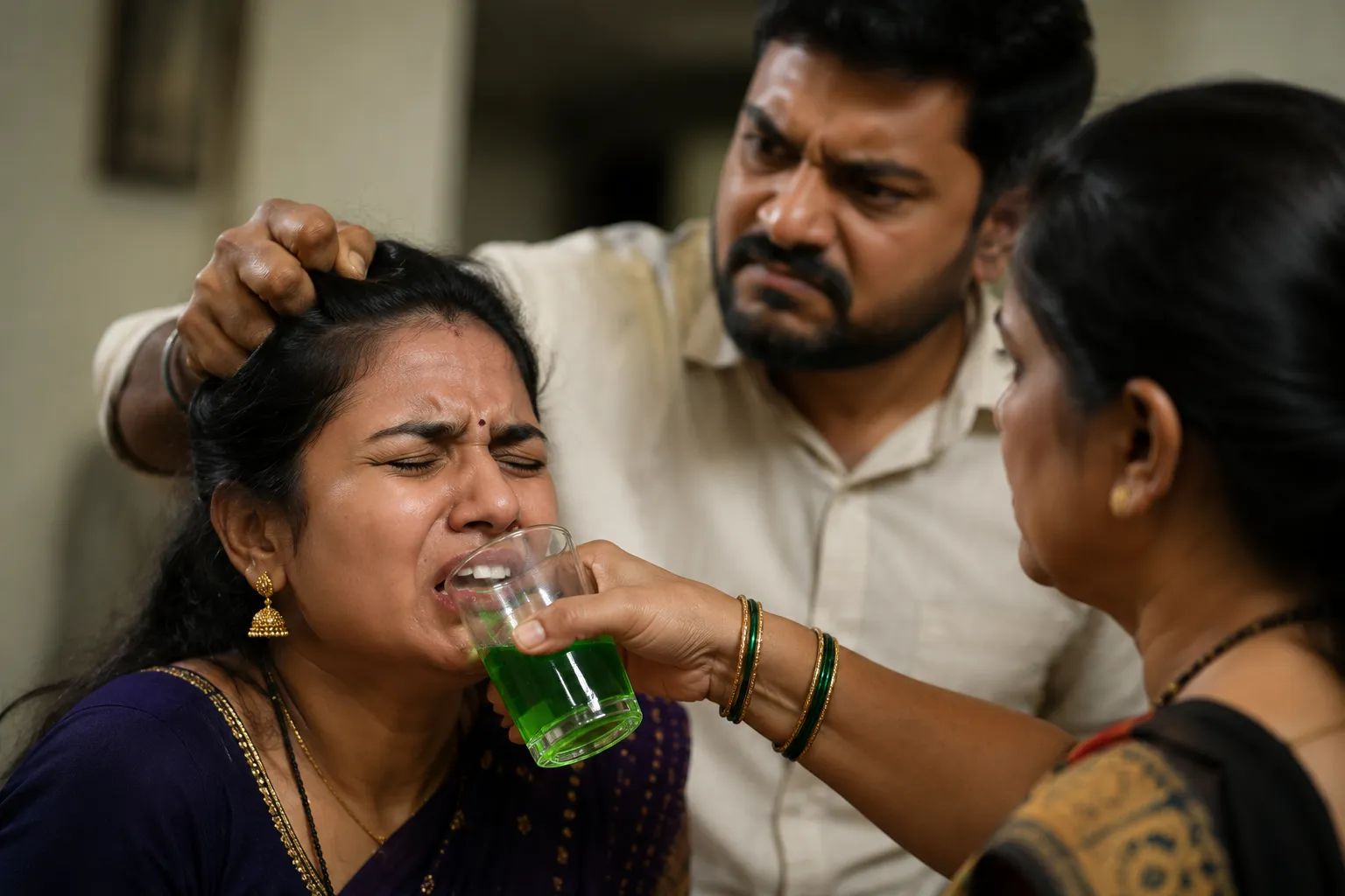 Husband and Mother-in-Law Force Woman to Drink Dettol