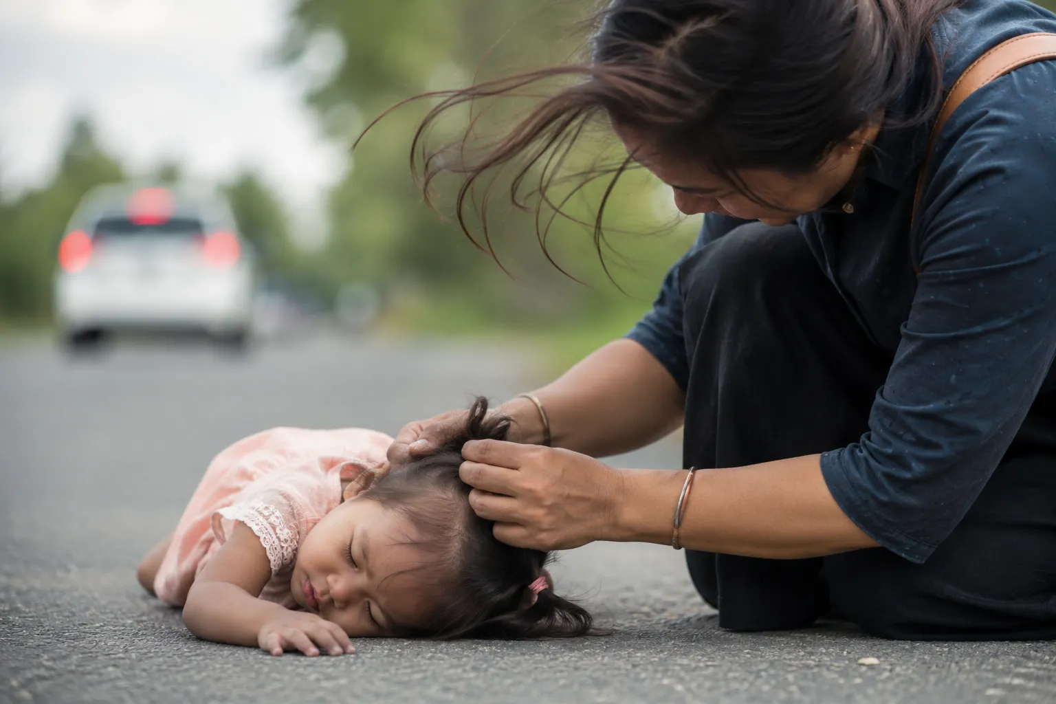 Toddler Falls From Moving Bike While Mother Ties Hair, Dies During Treatment.