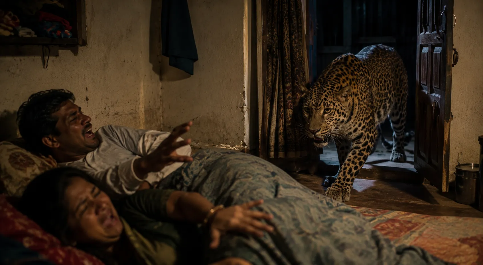 Terrifying Incident in Chandrapur: Leopard Enters House Chasing Dog