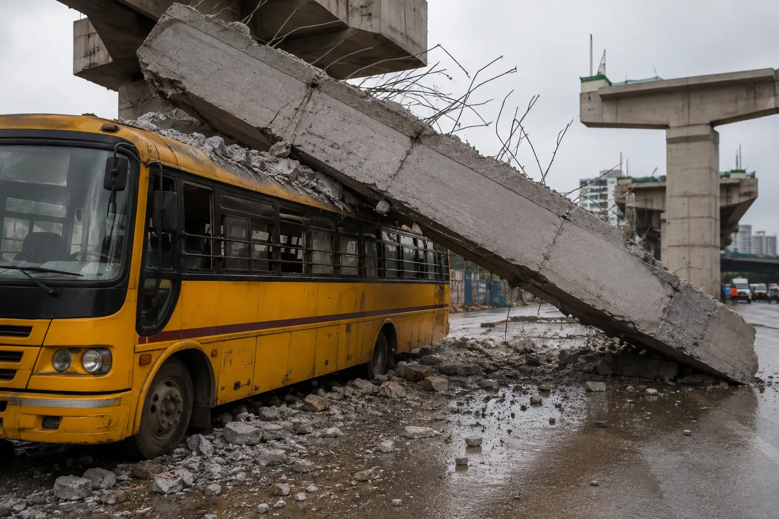Mira Road Metro Mishap: Huge Concrete Slab Collapses