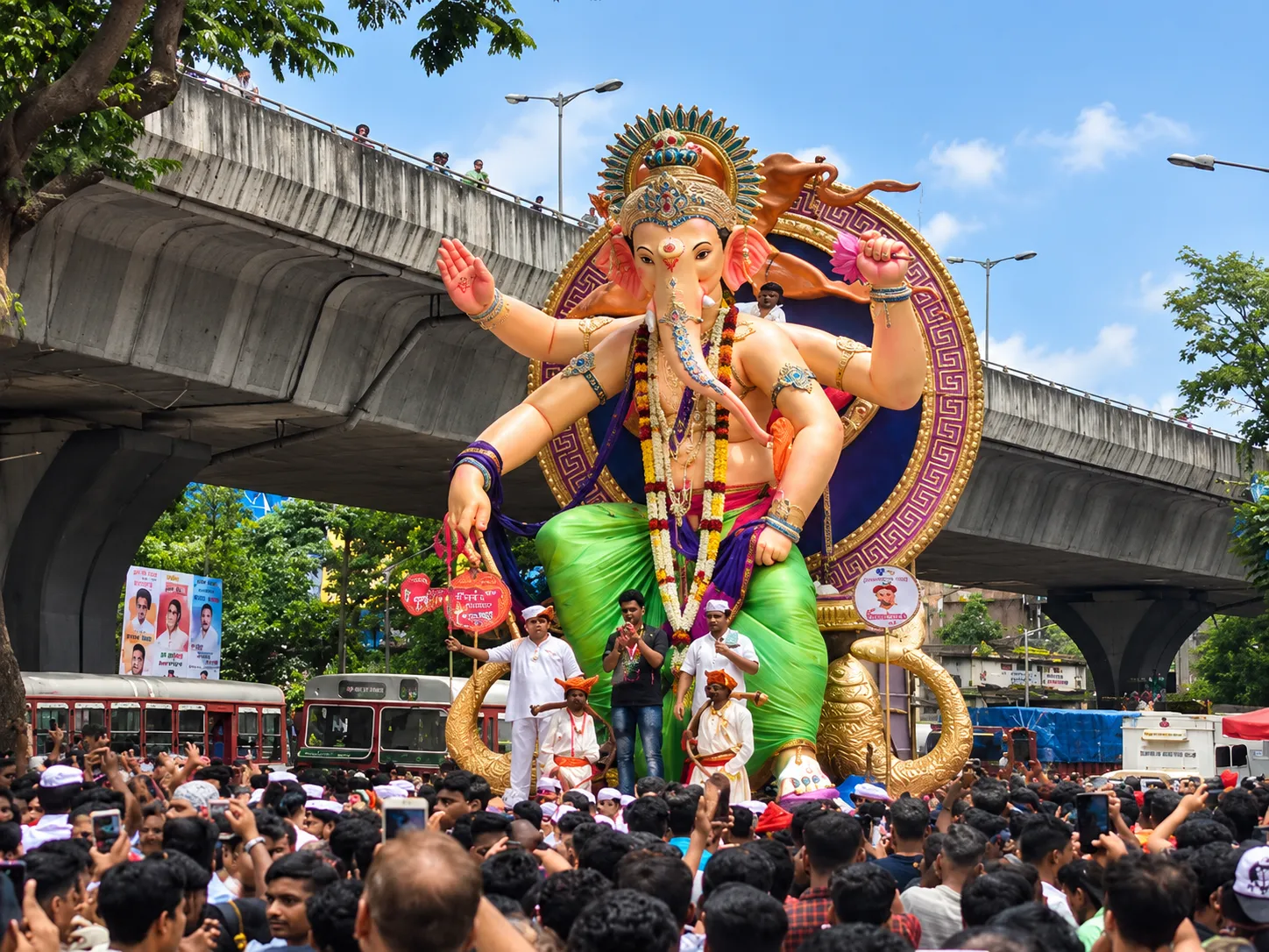 Sound of Drums and Cymbals, Bursting of Firecrackers: