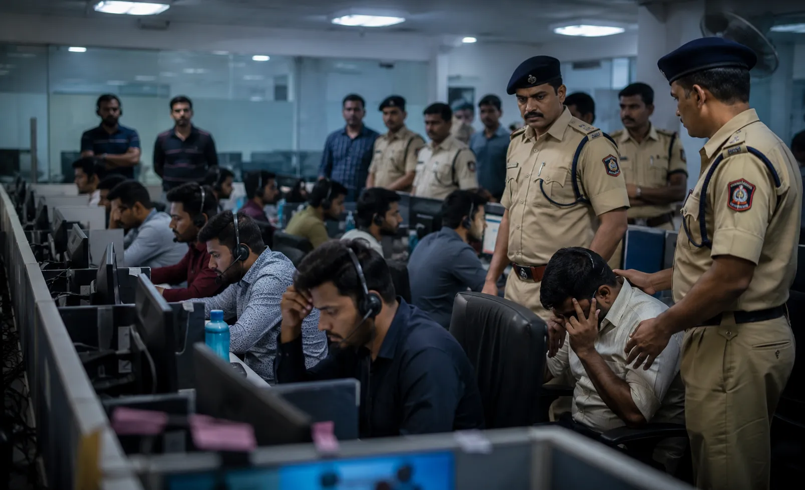 Fake Call Center Busted in Mahape: Fraudsters Targeting US Citizens Under