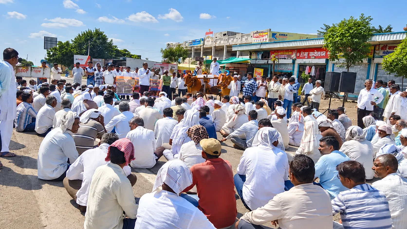 Farmers Block Highway Over Severe Drought And Crop Insurance Demands, Traffic Disrupted