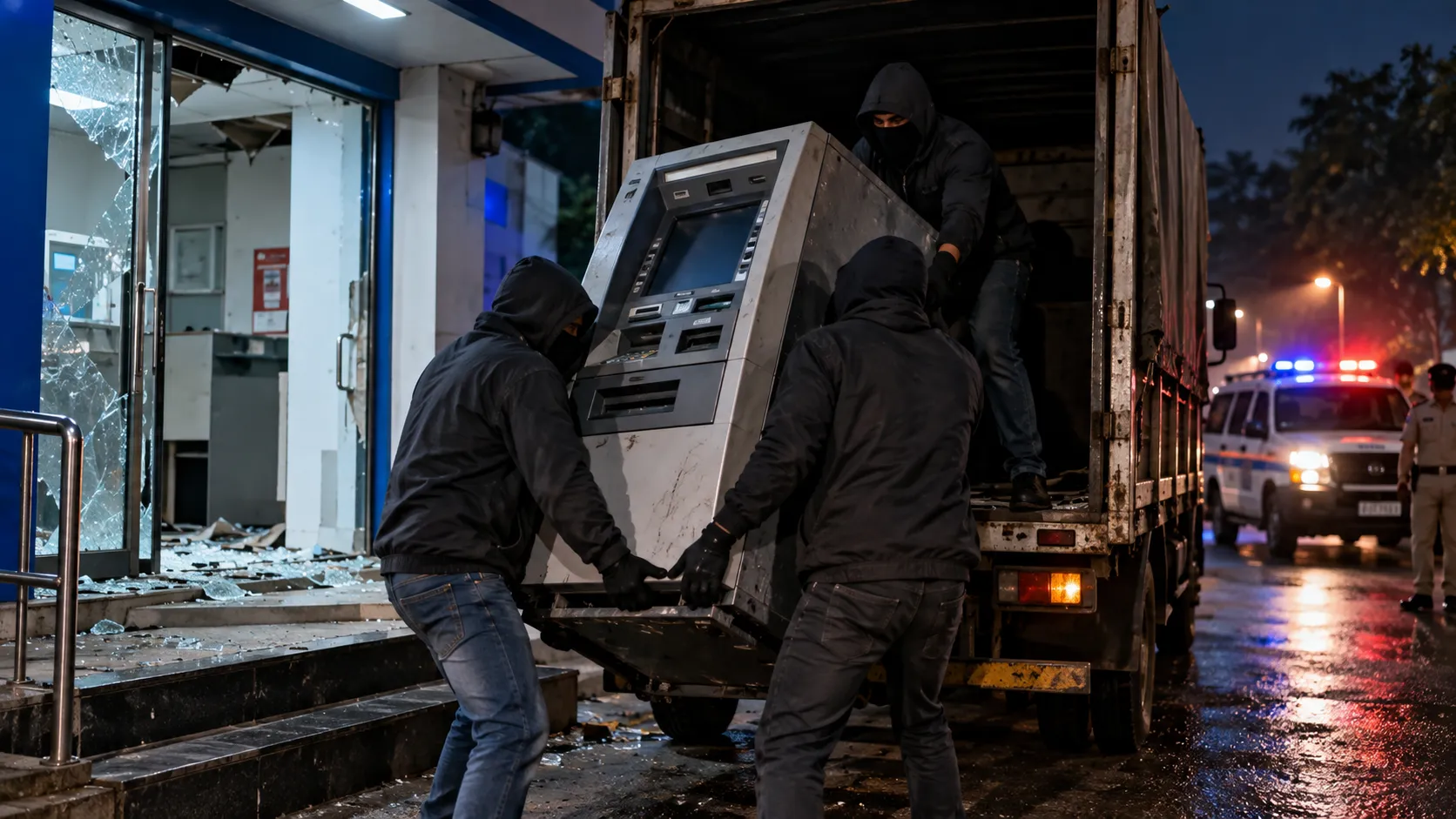 Audacious Heist in Sangliwadi: Thieves Steal Entire HDFC ATM Machine