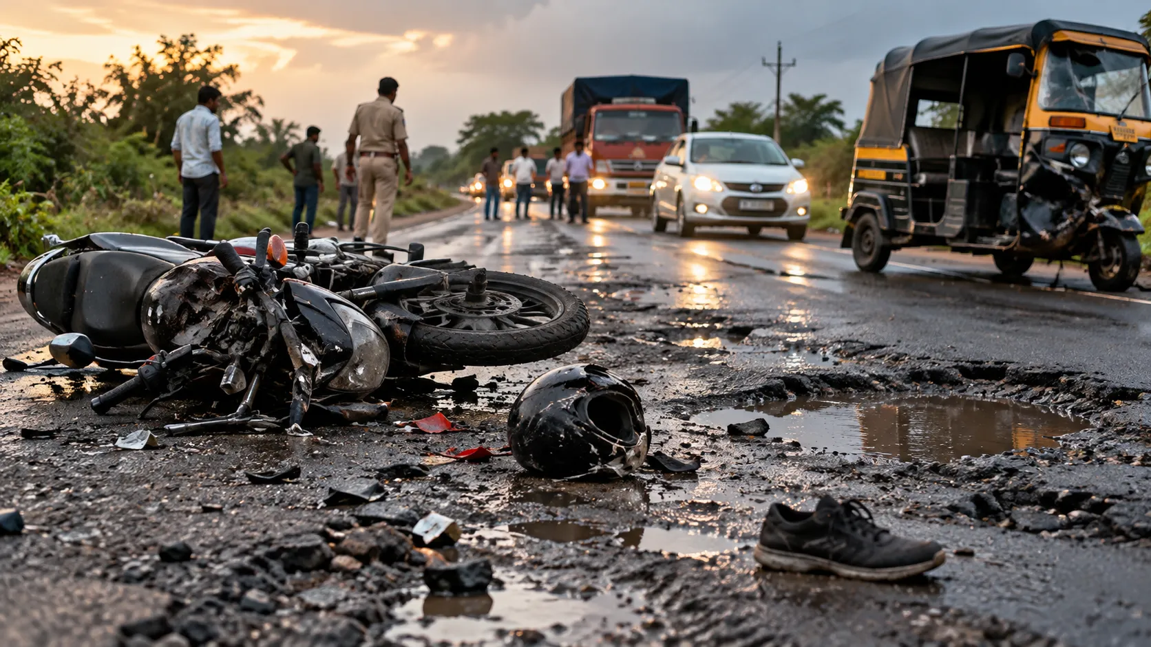 Fatal Pothole Claims Young Life: 22-Year-Old Son Dies on the Spot