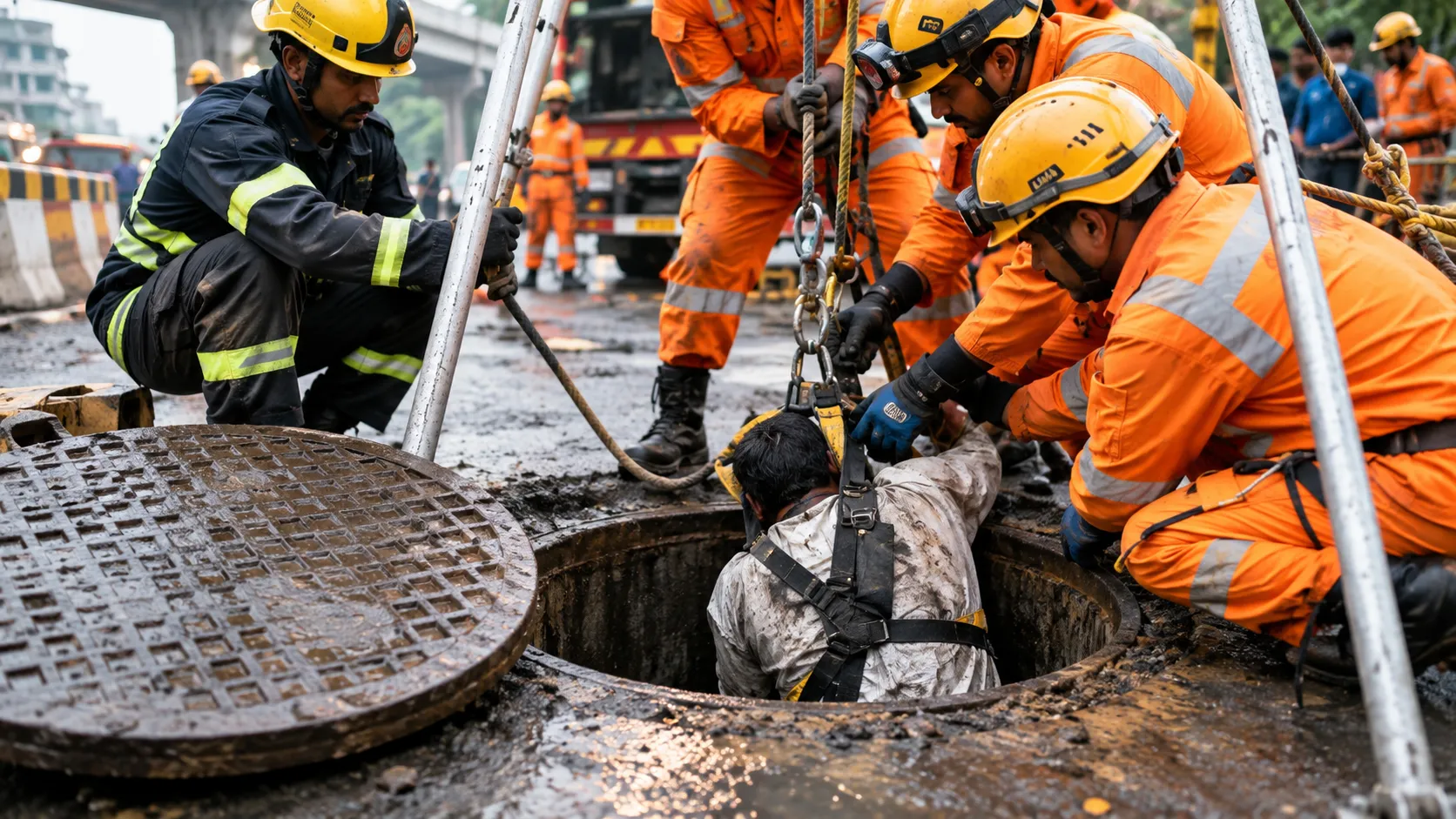 Tragic Manhole Mishap in Mumbai: Sanitation Worker Dies After Falling