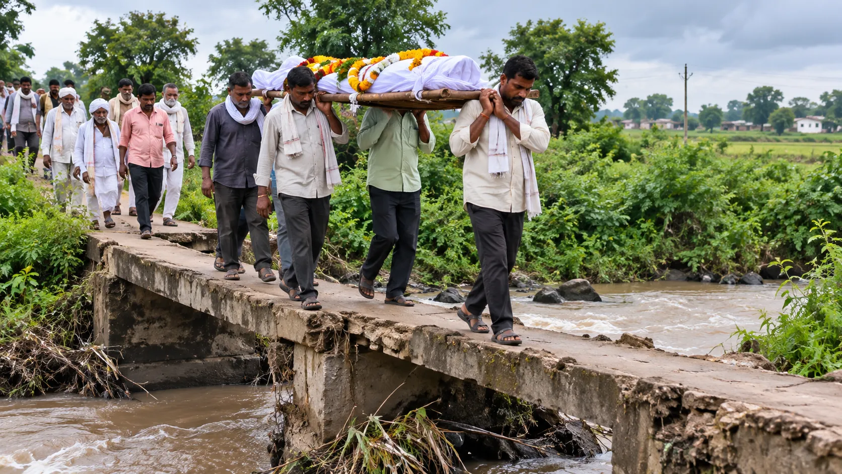 Even the Last Journey is Dangerous! Villagers Forced to Carry Dead Body