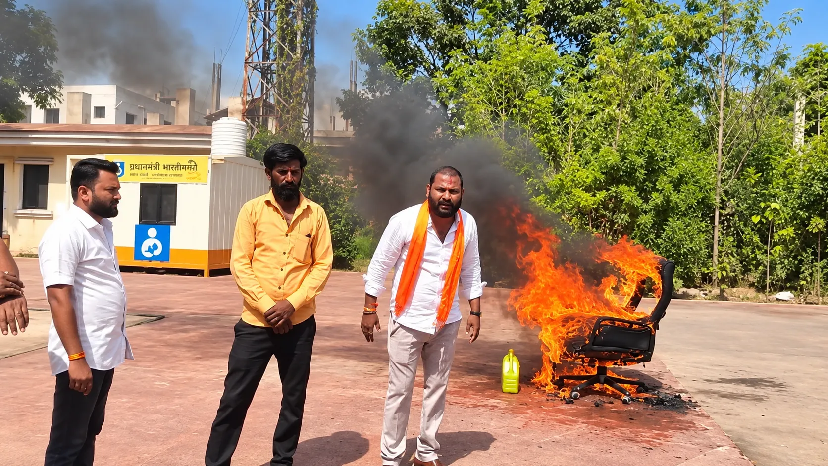 Outrage Over Maratha Reservation: Protesters Storm Umarga Tehsil Office