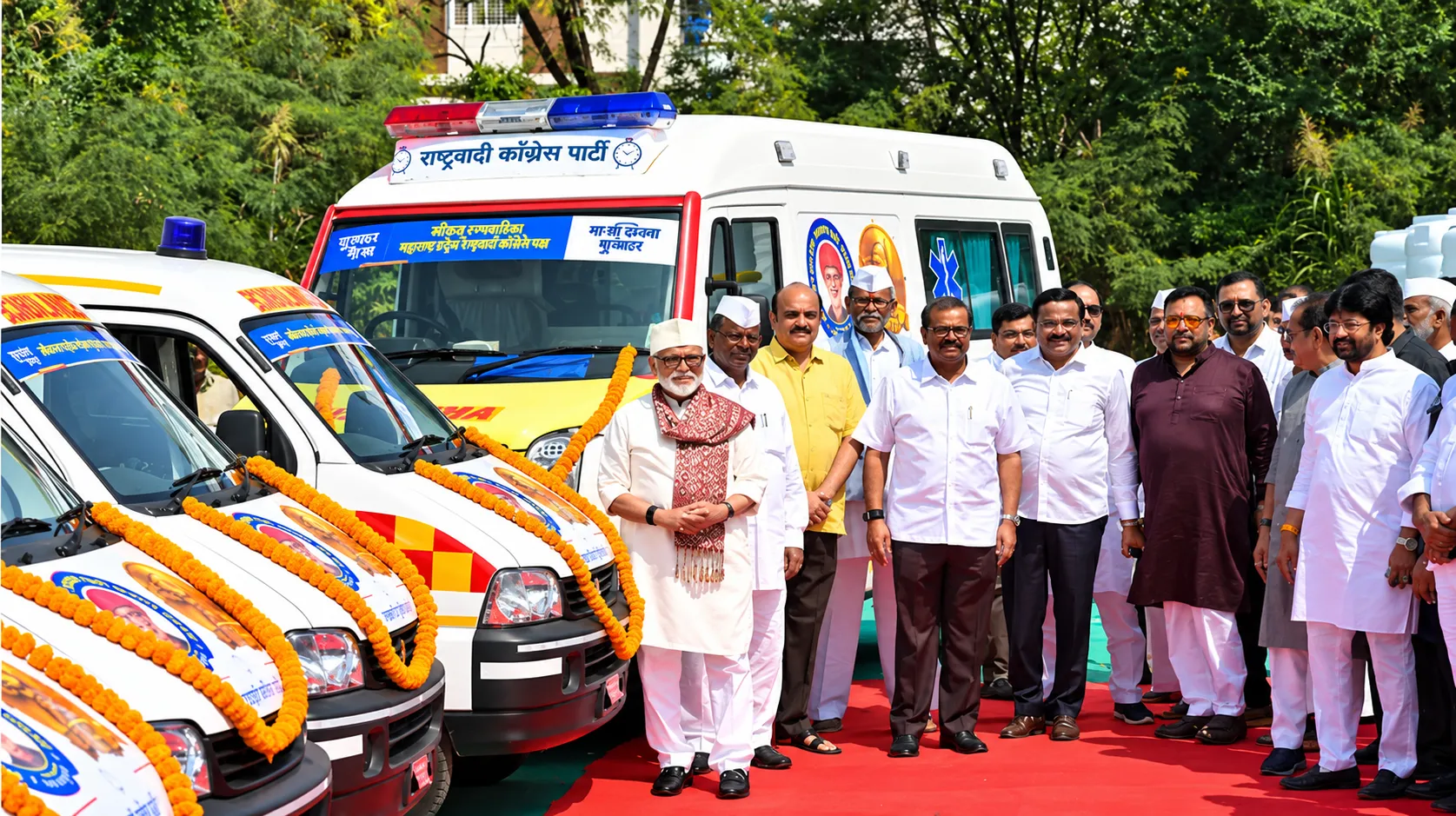Social Service on Chhagan Bhujbal's Birthday: 9 Ambulances, 150 Water Tanks, 25 Bicycles, and 170 Blood Units Donated in Nashik!