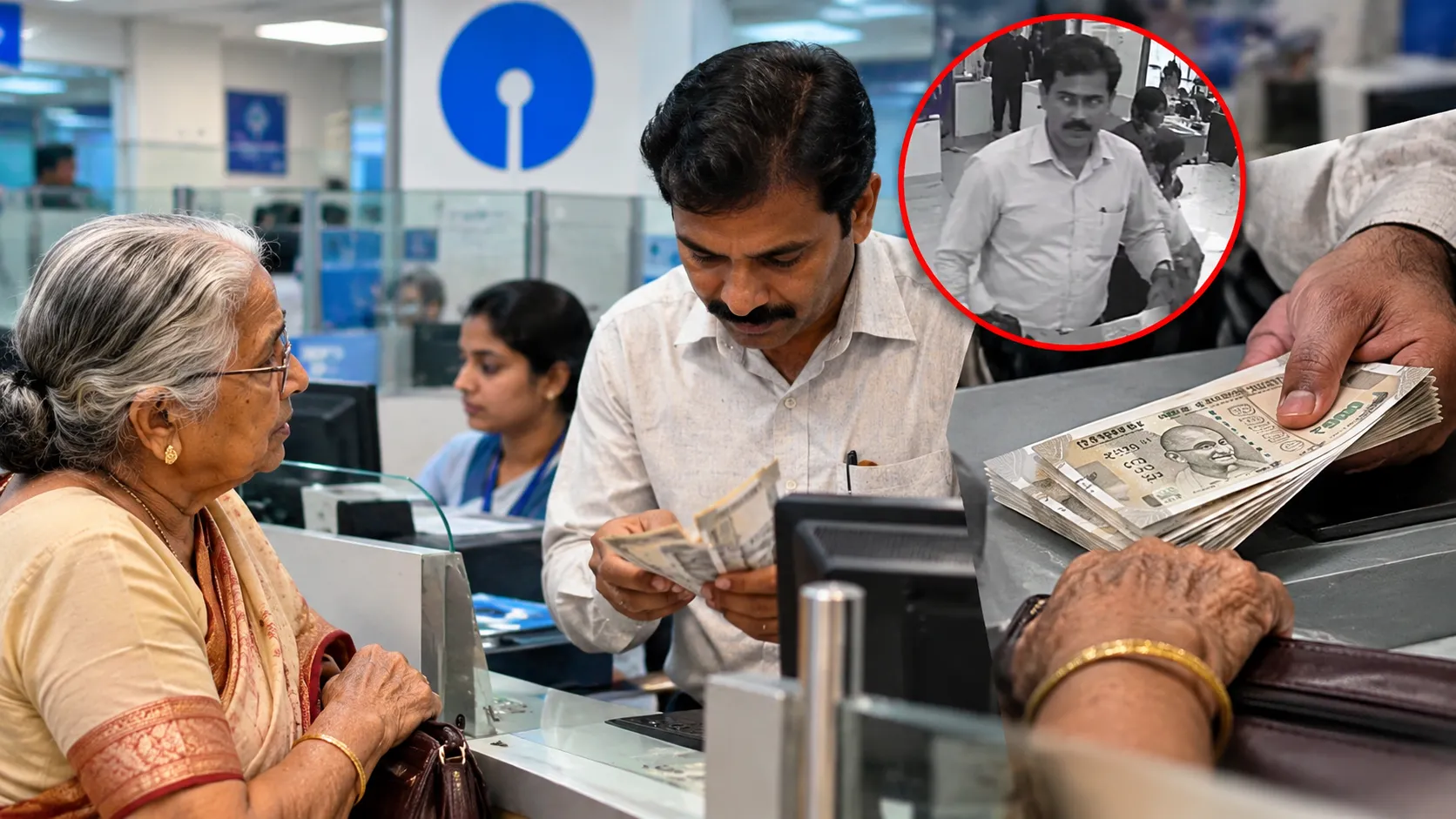 Trickery at Cash Counter in Chhatrapati Sambhajinagar SBI Bank: