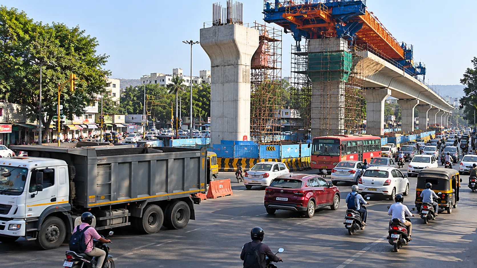 Katraj Chowk Traffic Alterations: Heavy Vehicles Banned Due to Pune Metro Work;
