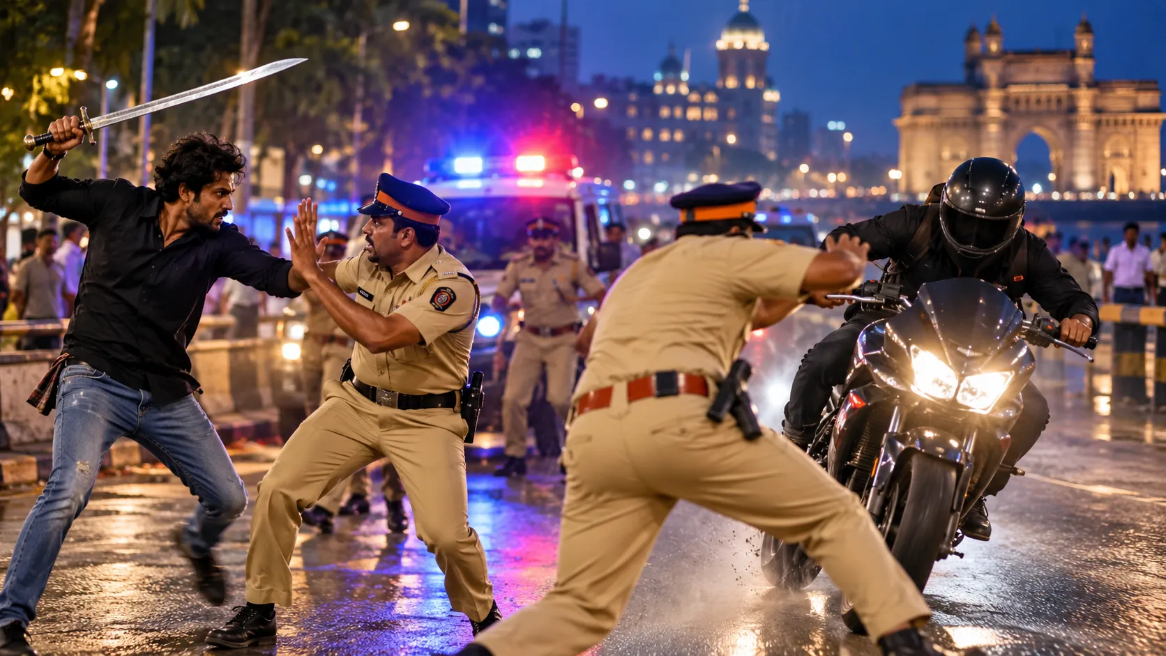 Dangerous Attacks on Police in Mumbai: Swords Waved and Attempts