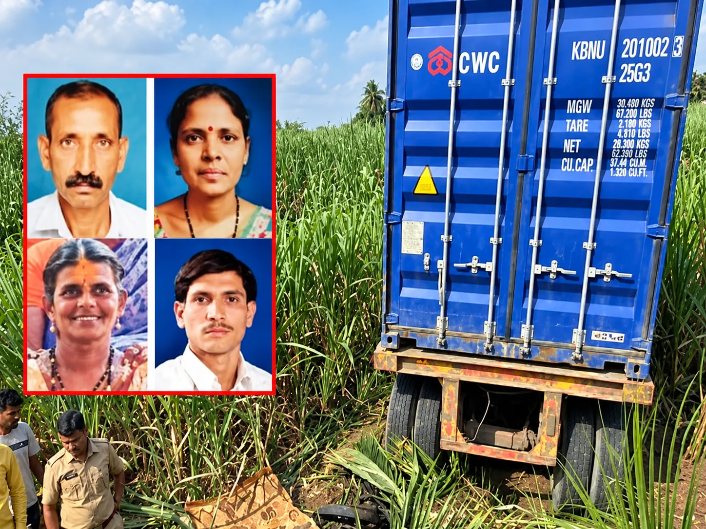 Speeding Container Crushes Pedestrians and Two-Wheeler Riders in Terwad, Kolhapur: