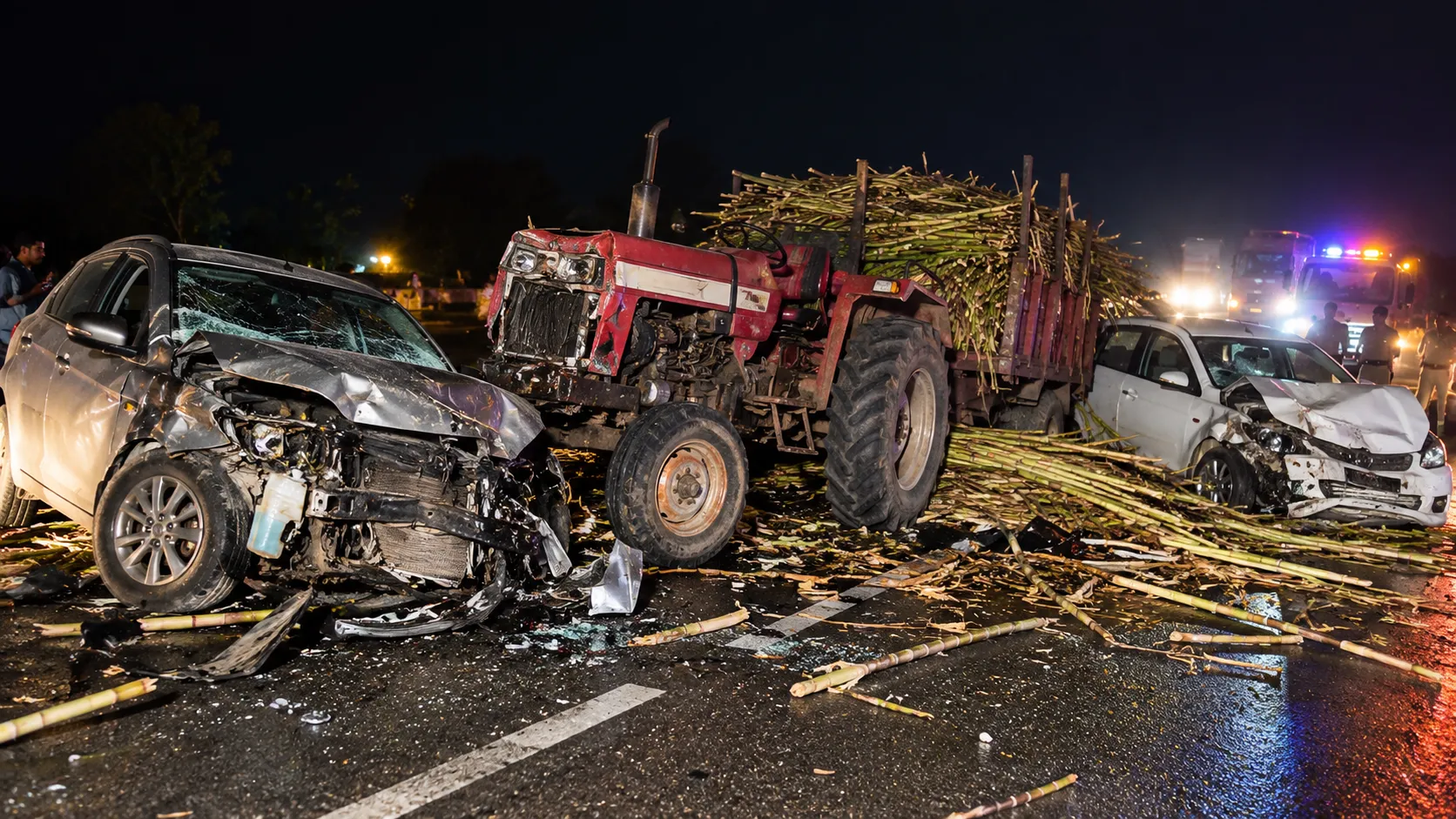Terrifying Overtake Attempt Leads to Massive Triple Collision Involving a Sugarcane