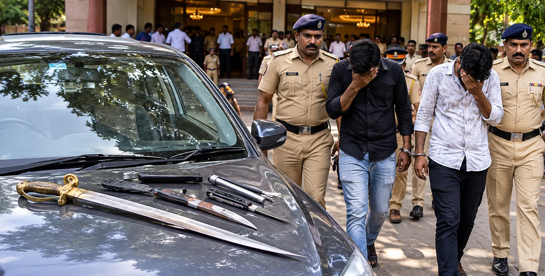 Weapons and Multiple Number Plates Found in Car Outside Ambernath Civic Meeting Hall;
