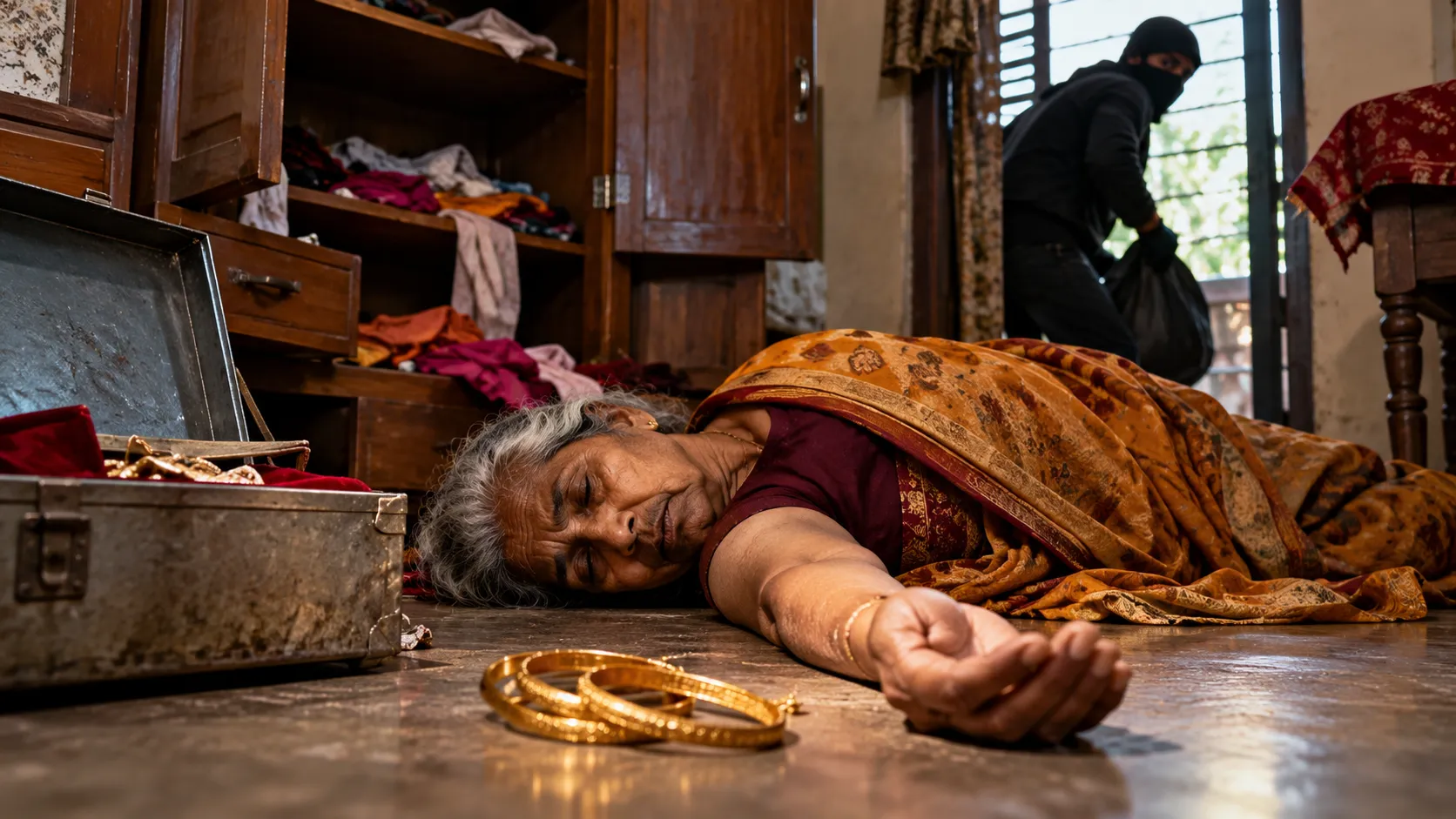 Elderly Woman Found Dead in Lanja with Gold Bangles Stolen from Wrists;