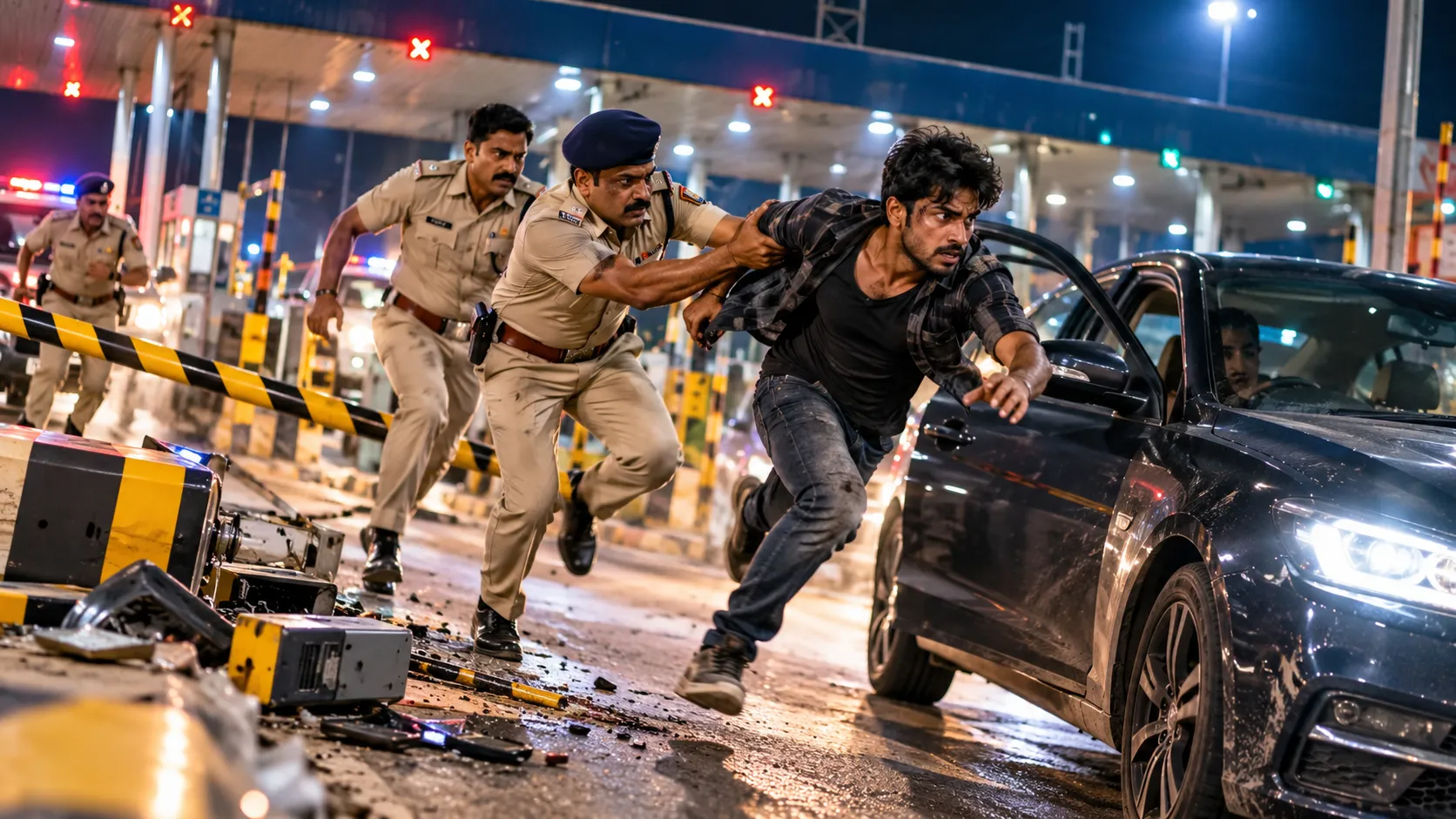 Dramatic Chase in Amravati: Notorious Robber Breaks Toll Booth,