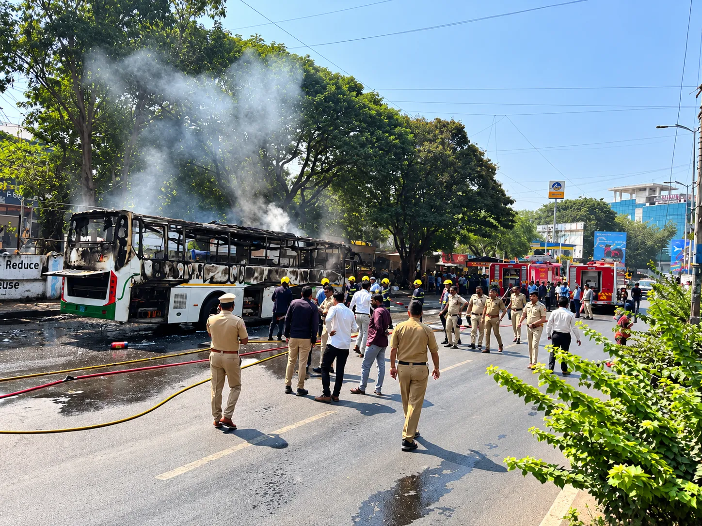 Massive Fire Breaks Out in Electric Shivai Bus Near Swargate in Pune;