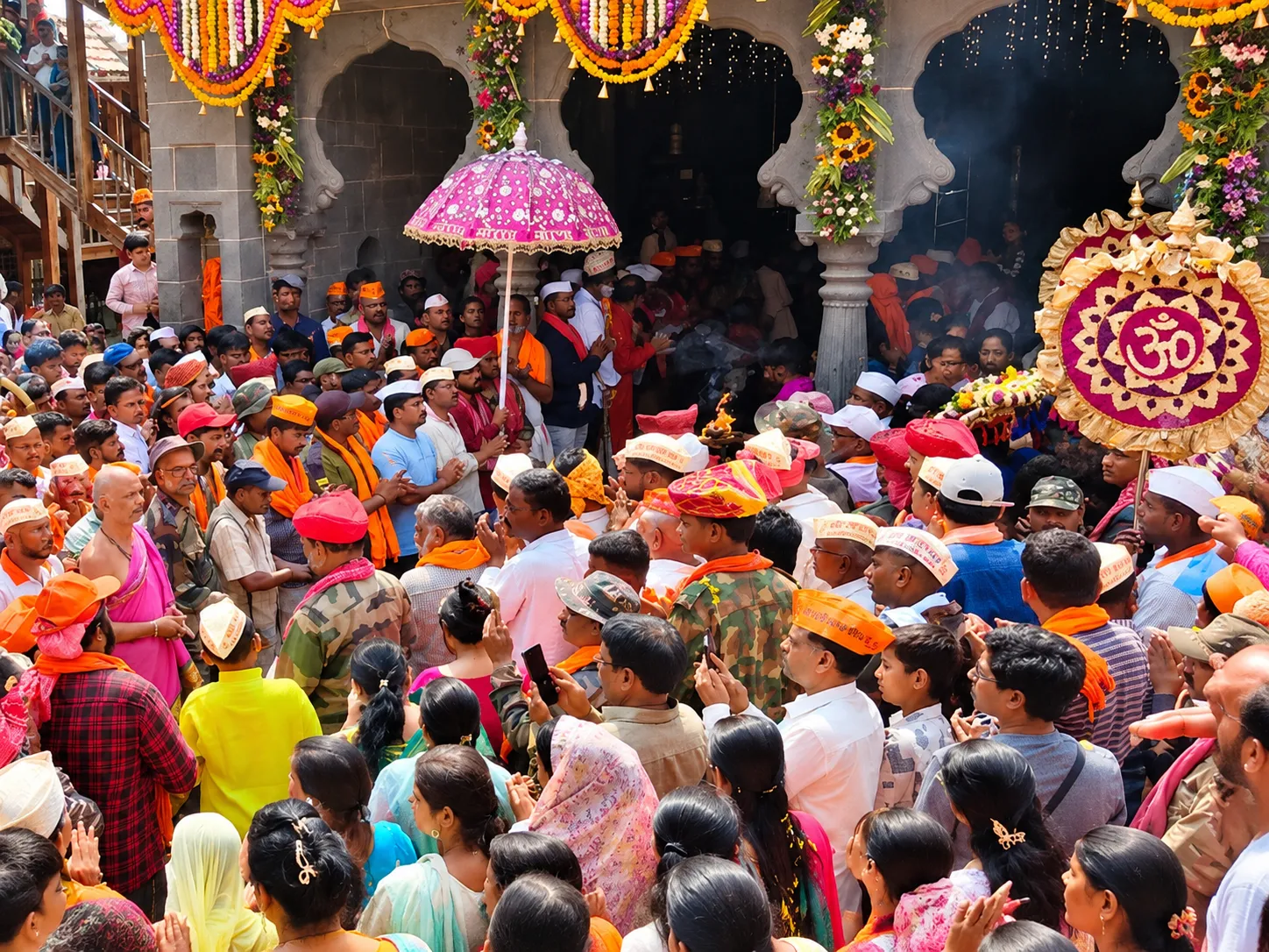 Morgaon Shri Mayureshwar’s Grand Dussehra Ceremony Lasts 15 Hours